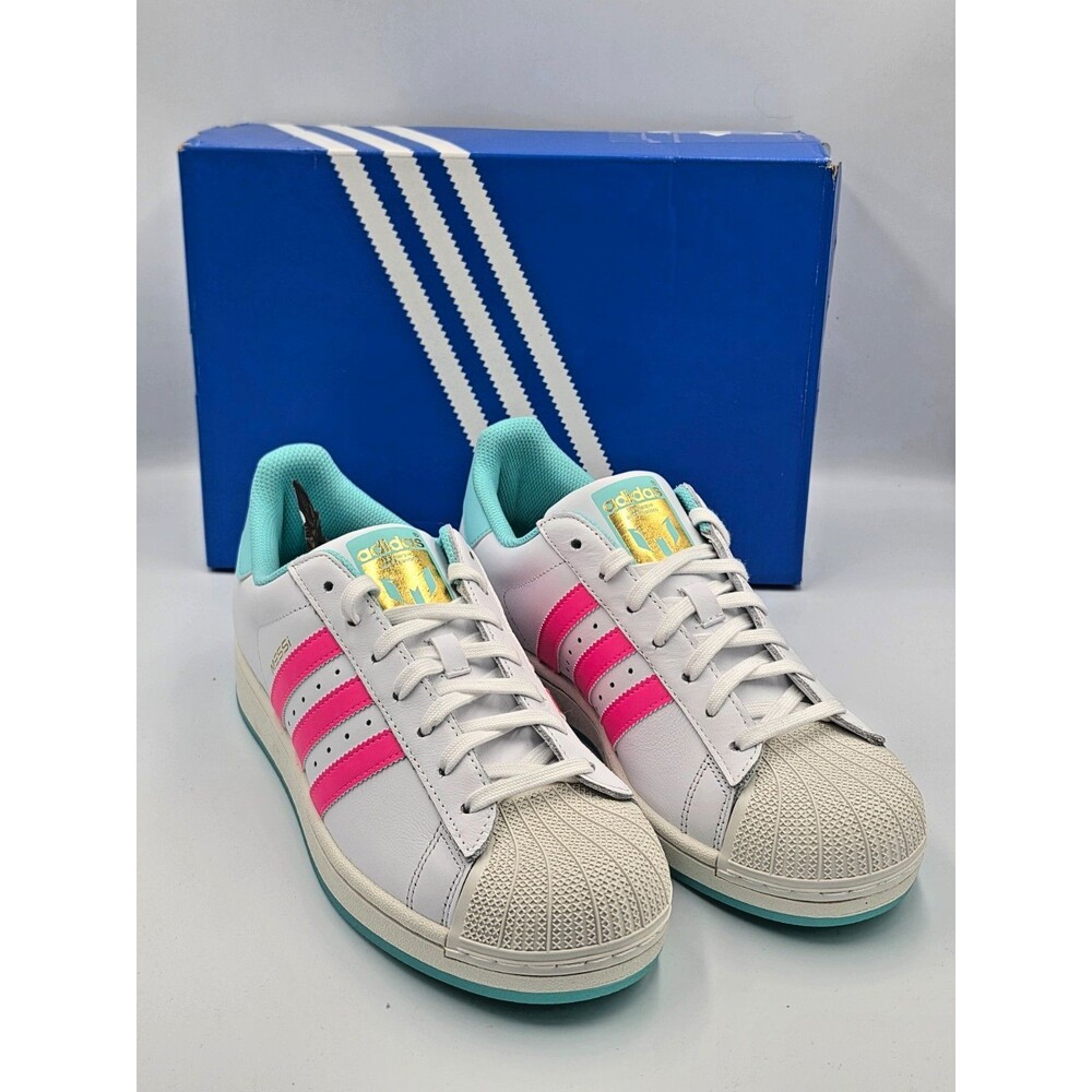 Adidas Superstar Messi White Lucid Pink Flash Aqua JR1979 Men’s 10 New in Box